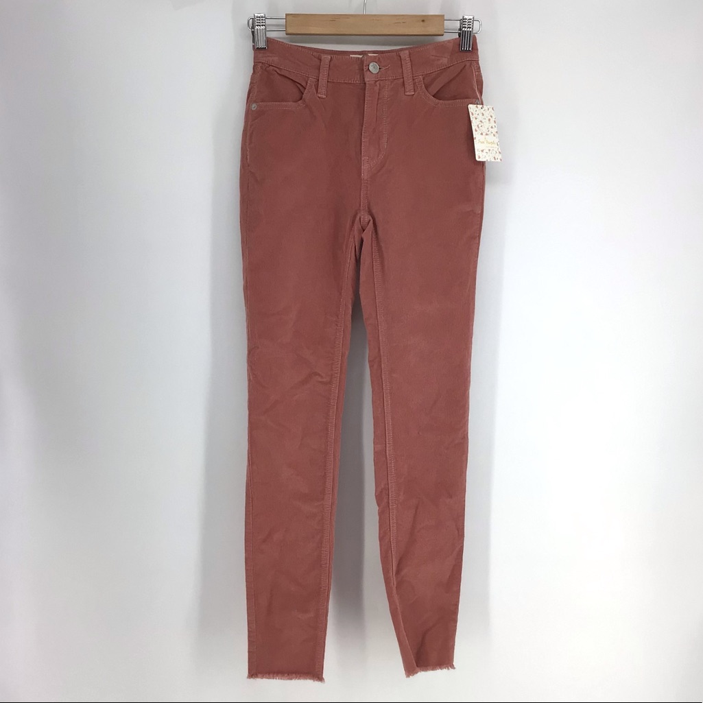 Free People Mauve High Waist Skinny Corduroy Pants